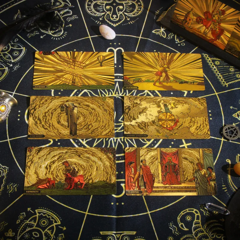 JINBANG Wite Tarot Collection, Gold Foil PVC Waterproof, Tarot Board Games-71