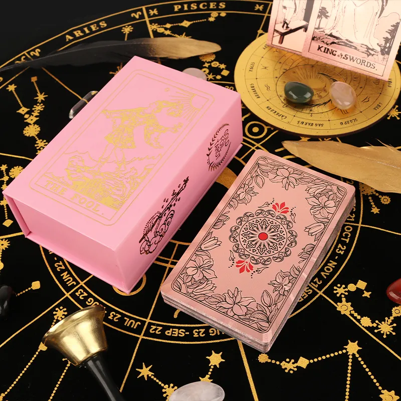 JINBANG Wite Tarot Collection, Gold Foil PVC Waterproof, Tarot Board Games-24