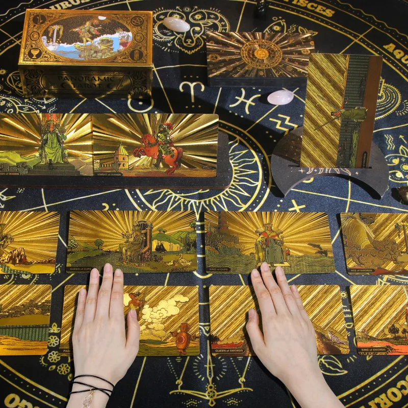 JINBANG Wite Tarot Collection, Gold Foil PVC Waterproof, Tarot Board Games-74