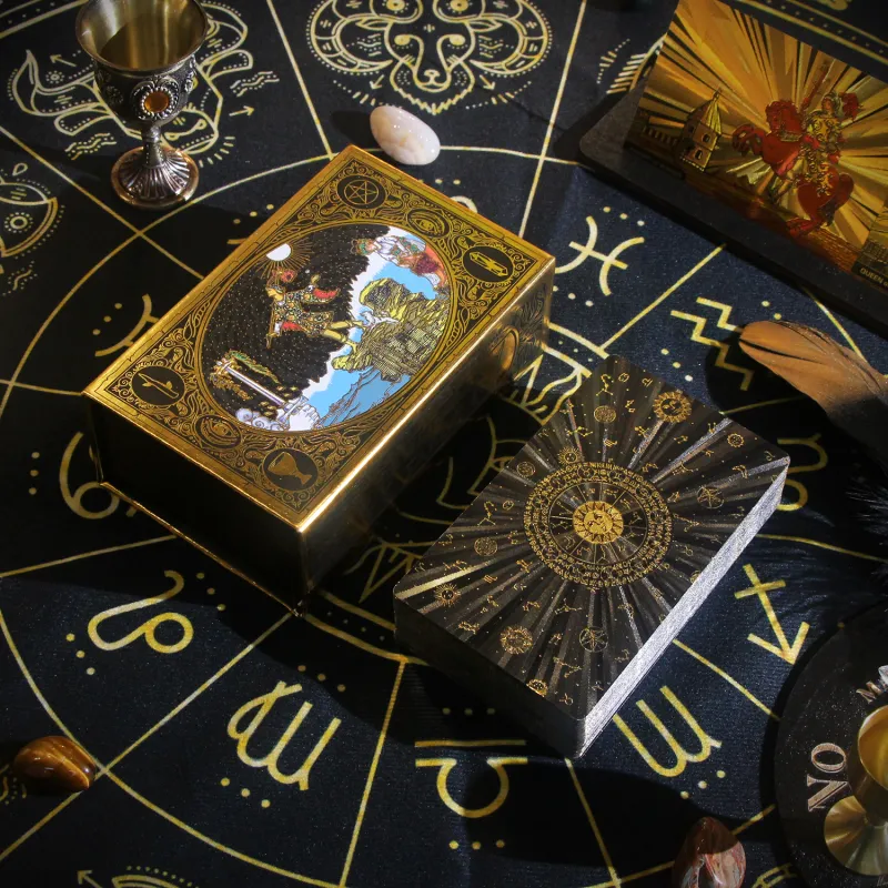 JINBANG Wite Tarot Collection, Gold Foil PVC Waterproof, Tarot Board Games-70