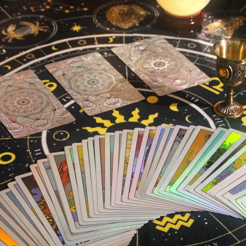 JINBANG Wite Tarot Collection, Gold Foil PVC Waterproof, Tarot Board Games-66