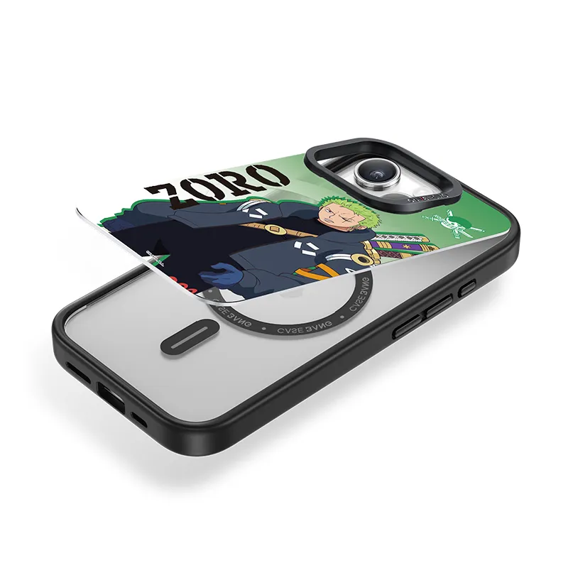 CASEBANG PC Material One Piece Collaboration Zoro Phone Case Magnetic Back Cover IPhone15/14/13/Plus/Pro/Ma-4