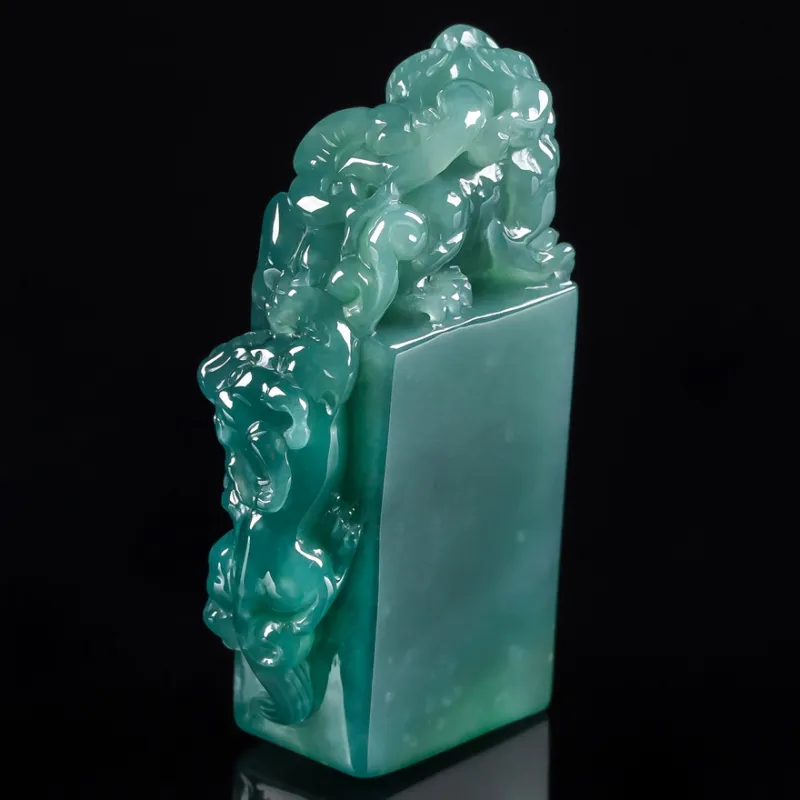 YUANLINYU Glutinous Jade Jadeite Seals Unisex-2