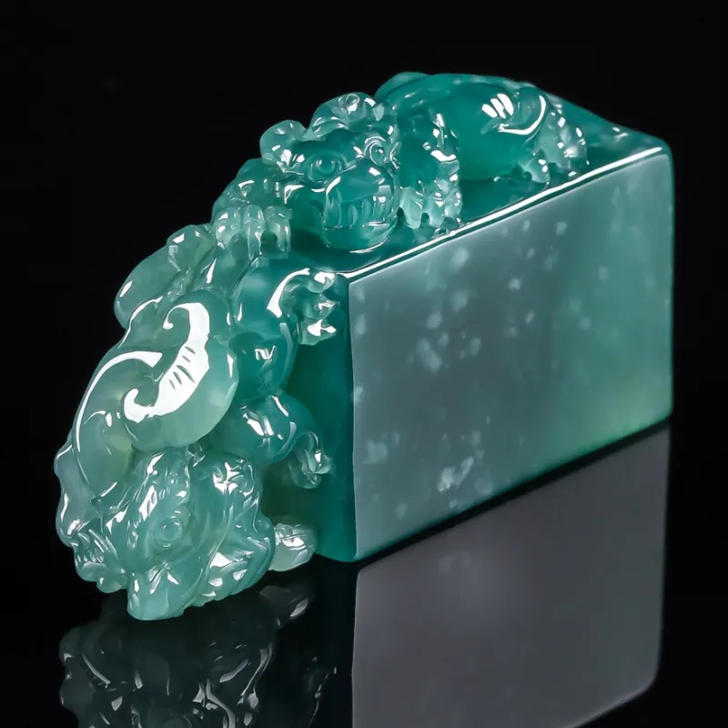 YUANLINYU Glutinous Jade Jadeite Seals Unisex-3
