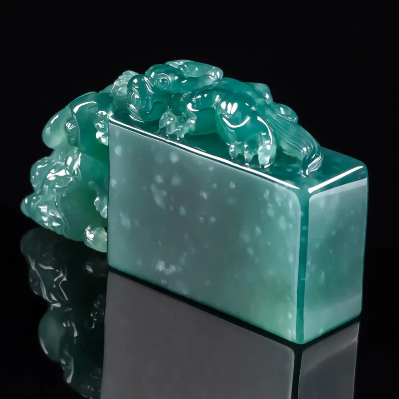 YUANLINYU Glutinous Jade Jadeite Seals Unisex-4