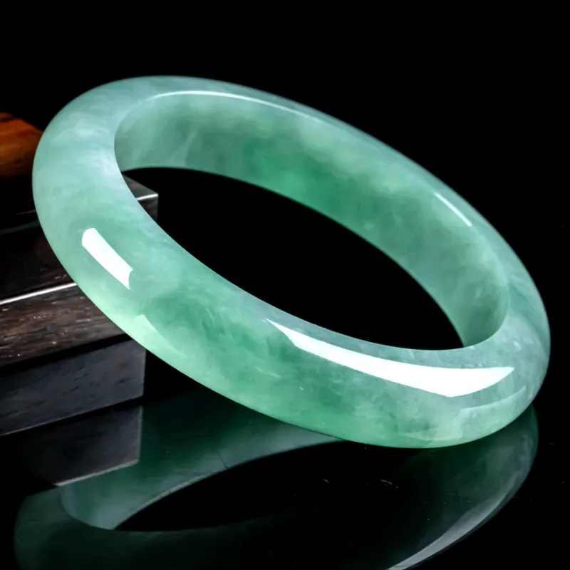 YUANLINYU Glutinous Jade Jadeite Bangles Women's-5