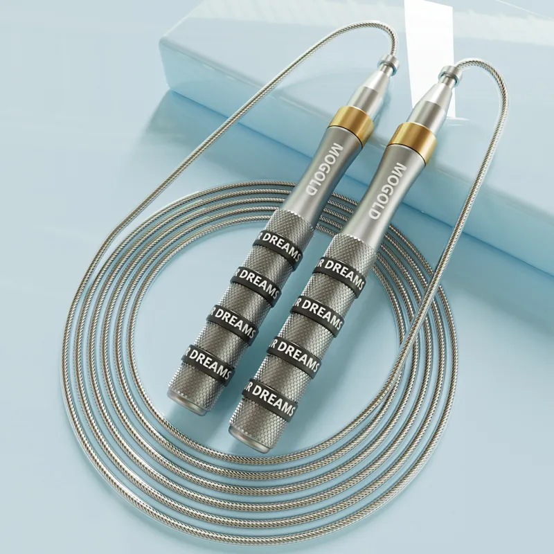 MOGOLD Fitness Training Non Countable Jump Ropes Adults Handle Material Aluminum Alloy, Rope Material Steel Wire 3m-16