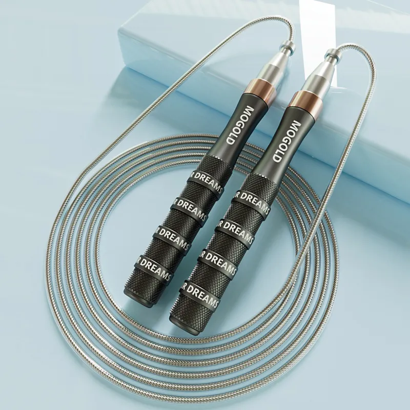MOGOLD Fitness Training Non Countable Jump Ropes Adults Handle Material Aluminum Alloy, Rope Material Steel Wire 3m-1