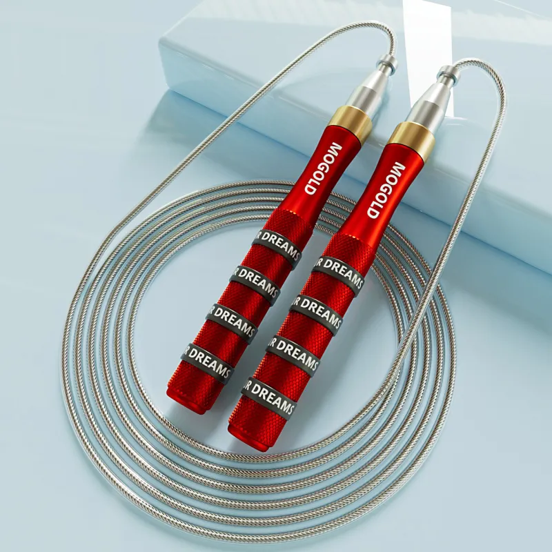 MOGOLD Fitness Training Non Countable Jump Ropes Adults Handle Material Aluminum Alloy, Rope Material Steel Wire 3m-6