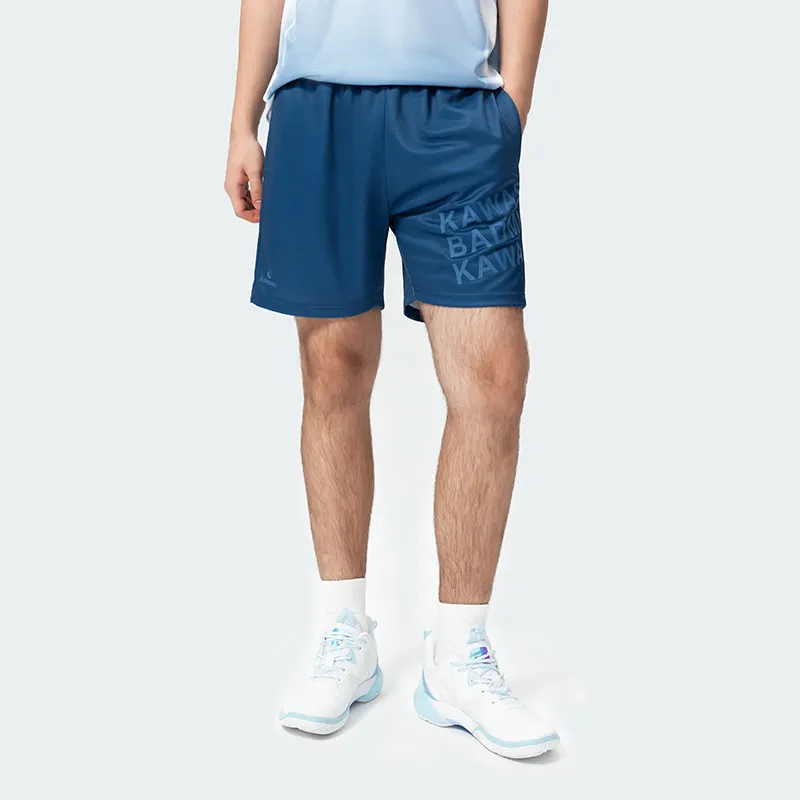Kawasaki Match Clothing Collection Casual Shorts Men's Gray Blue-2