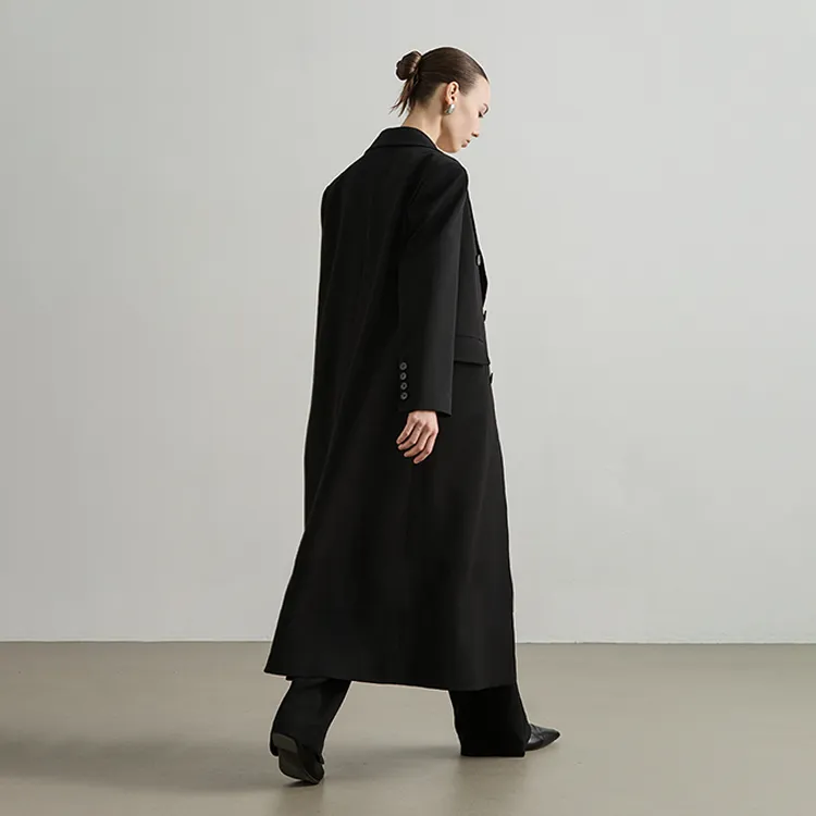 MOSIIMORII Trench Coat Women's Minimalist Black-2