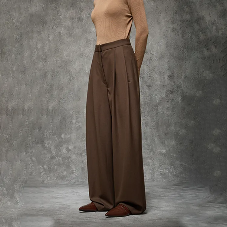 MOSIIMORII Casual Pants Women's Coffee-3