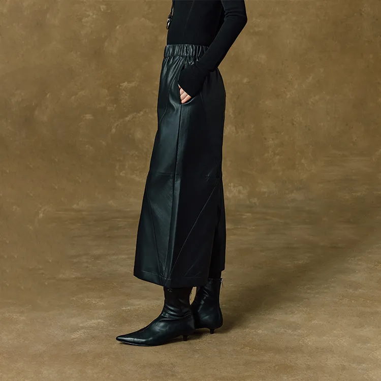 MOSIIMORII Leather Pants Women's Black-4