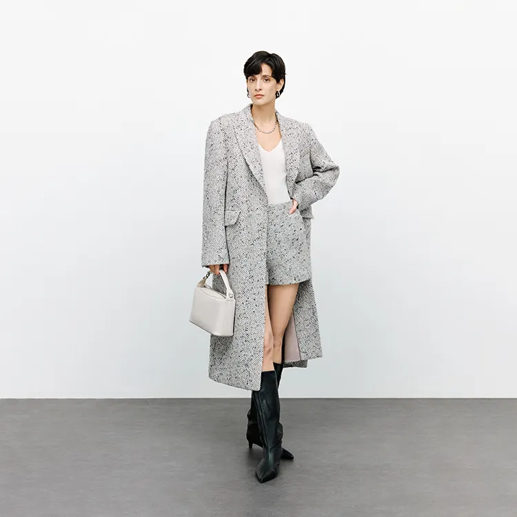 MOSIIMORII Coat Women's Snowflake Beige Gray-3