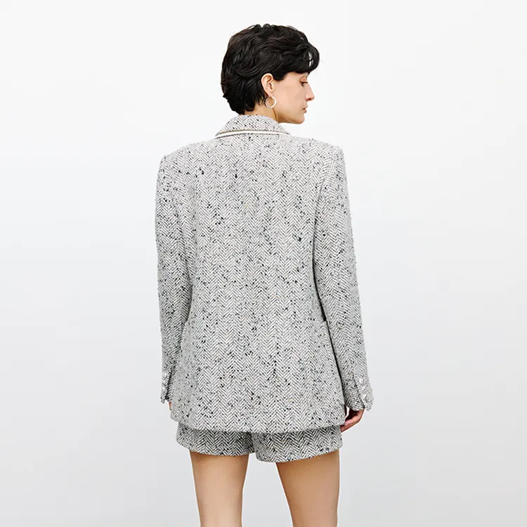 MOSIIMORII Coat Women's Snowflake Beige Gray-4