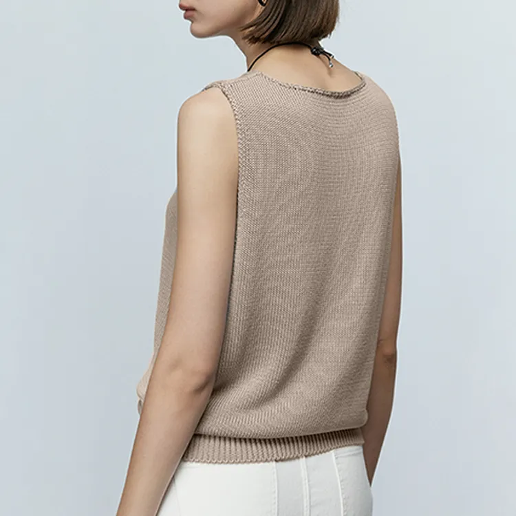 MOSIIMORII Tank Top Women's Beige-2