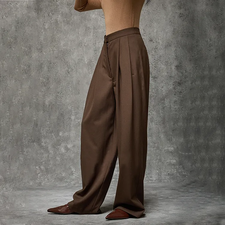 MOSIIMORII Casual Pants Women's Coffee-4