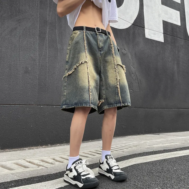 TBSM Denim Shorts Unisex Yellow Mud-3