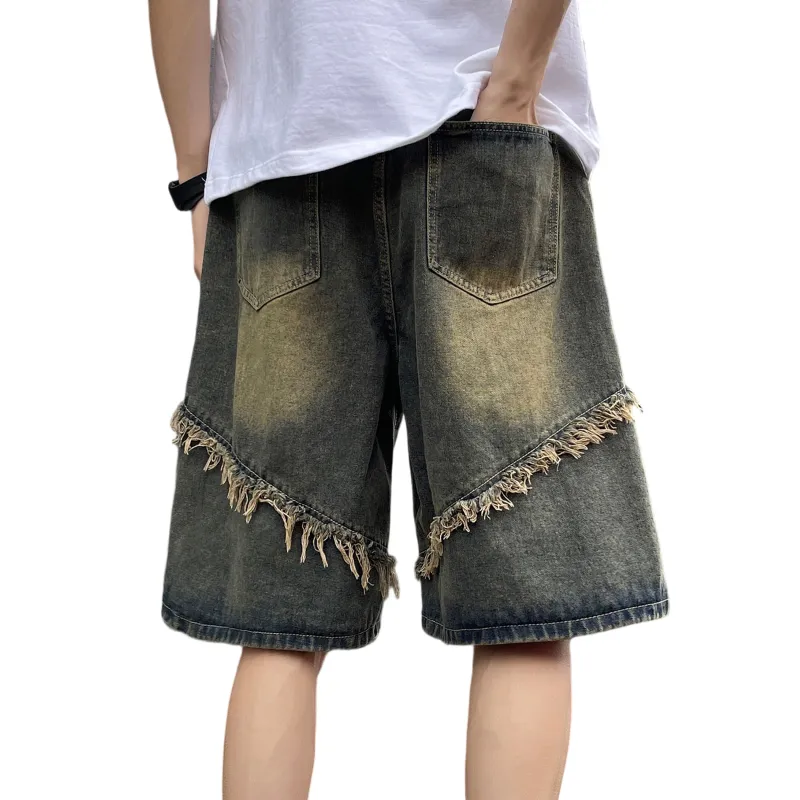 TBSM Denim Shorts Unisex Yellow Mud-1