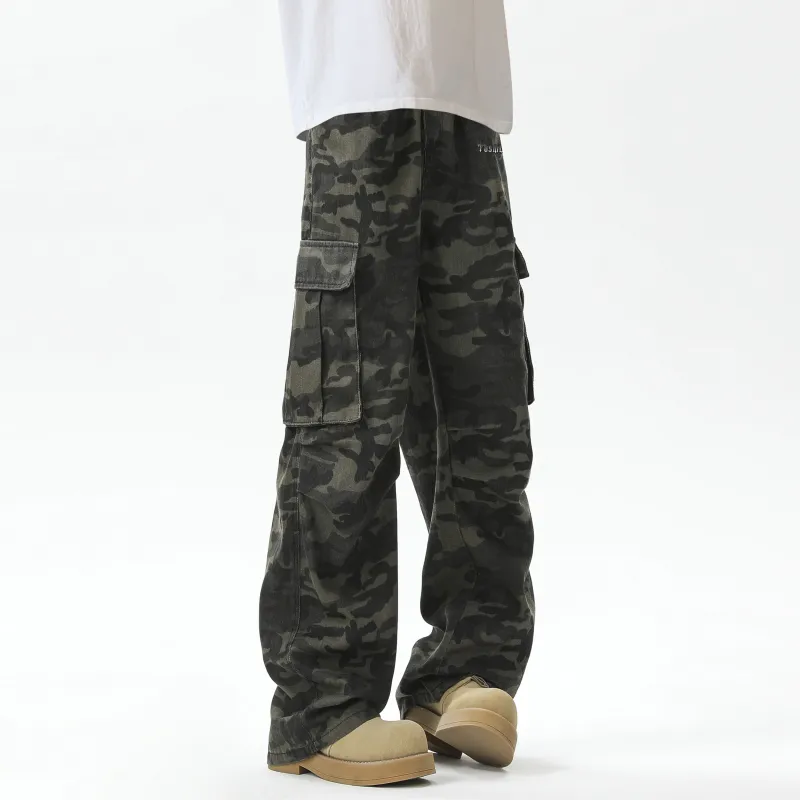 TBSM Casual Pants Unisex Army Green Camouflage-5
