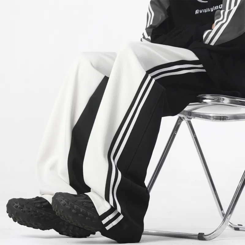 TBSM Knitted Sweatpants Unisex Black White-6