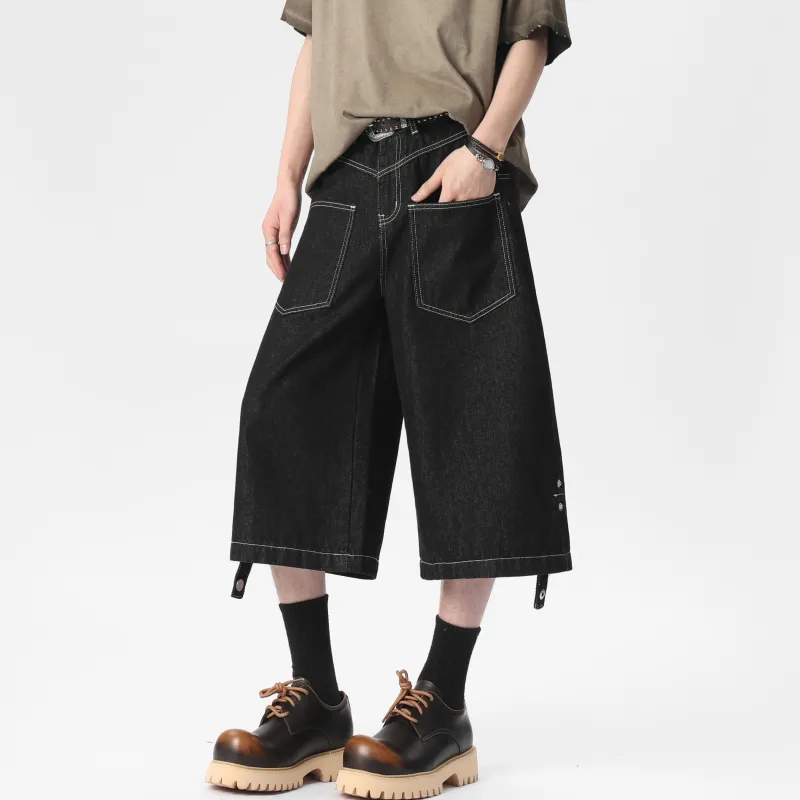TBSM Denim Shorts Unisex Black-3