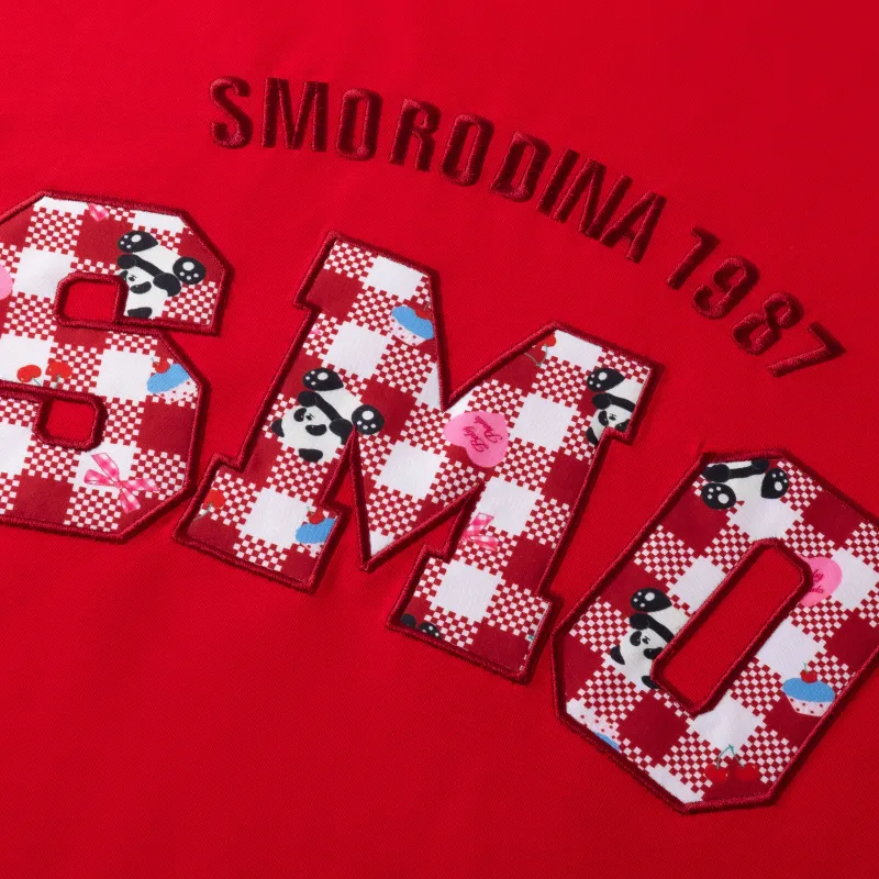 SMORODINA Drop Shoulder Sleeve T Shirt Unisex Red-2