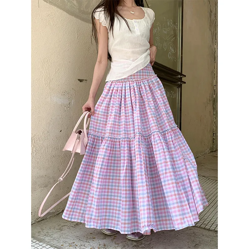 1ESS LA MODE Casual Long Skirt Women's-4
