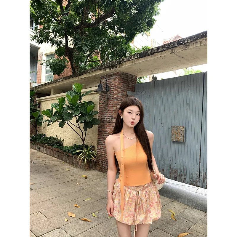 1ESS LA MODE Tank Tops Women's Orange-4