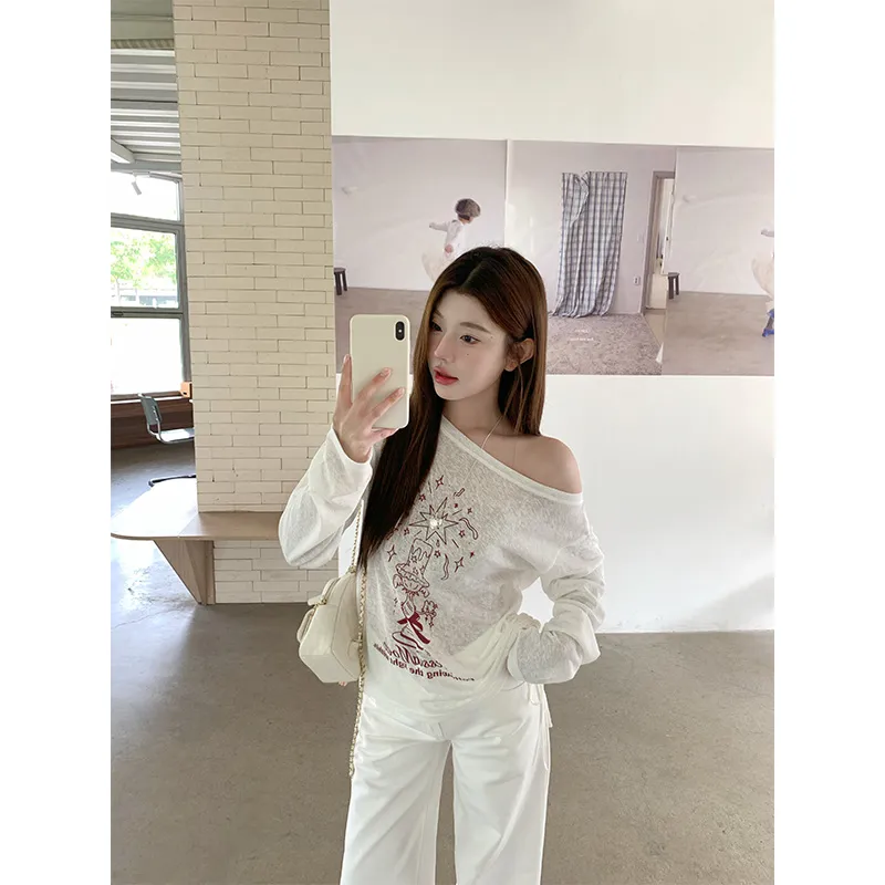 1ESS LA MODE Drop Shoulder Sleeve T Shirt Women's-3