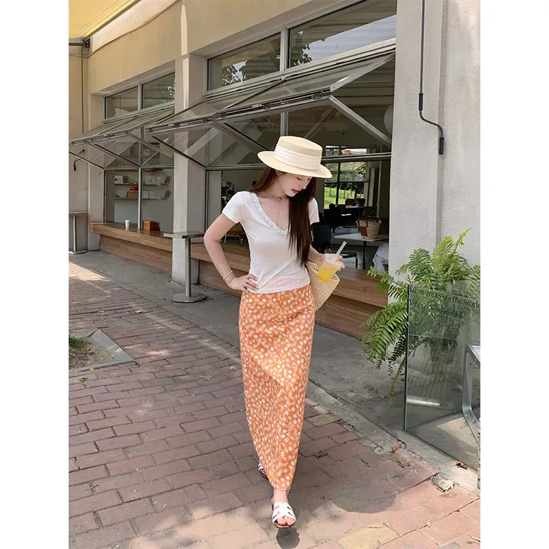 1ESS LA MODE Casual Long Skirt Women's-2