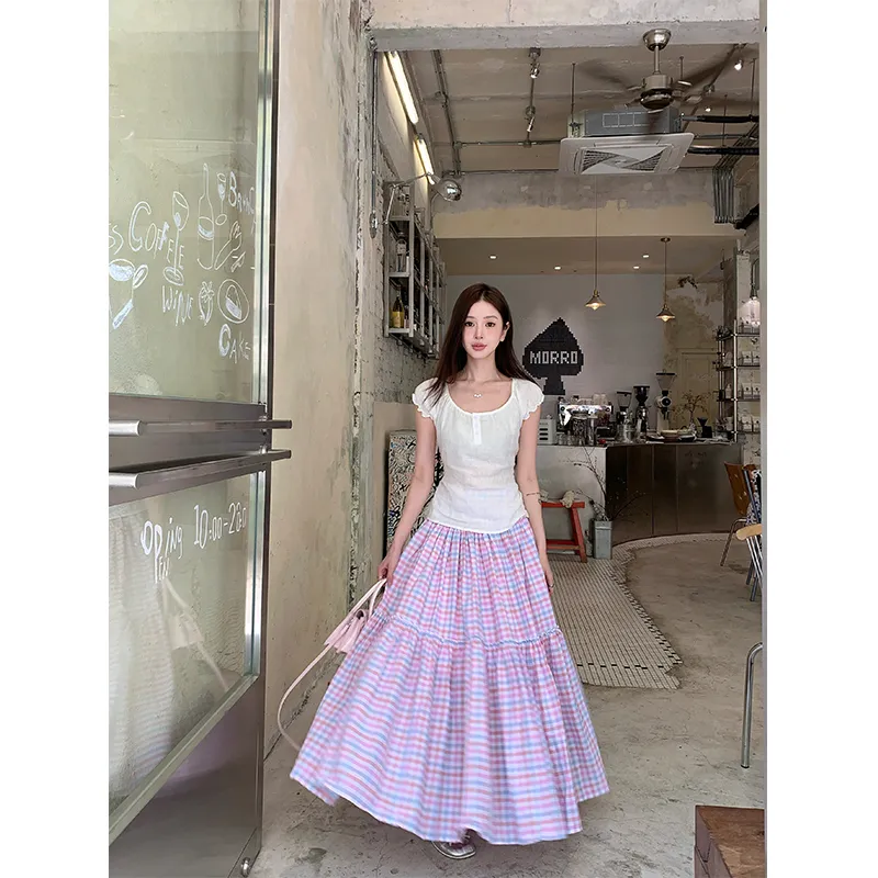 1ESS LA MODE Casual Long Skirt Women's-2