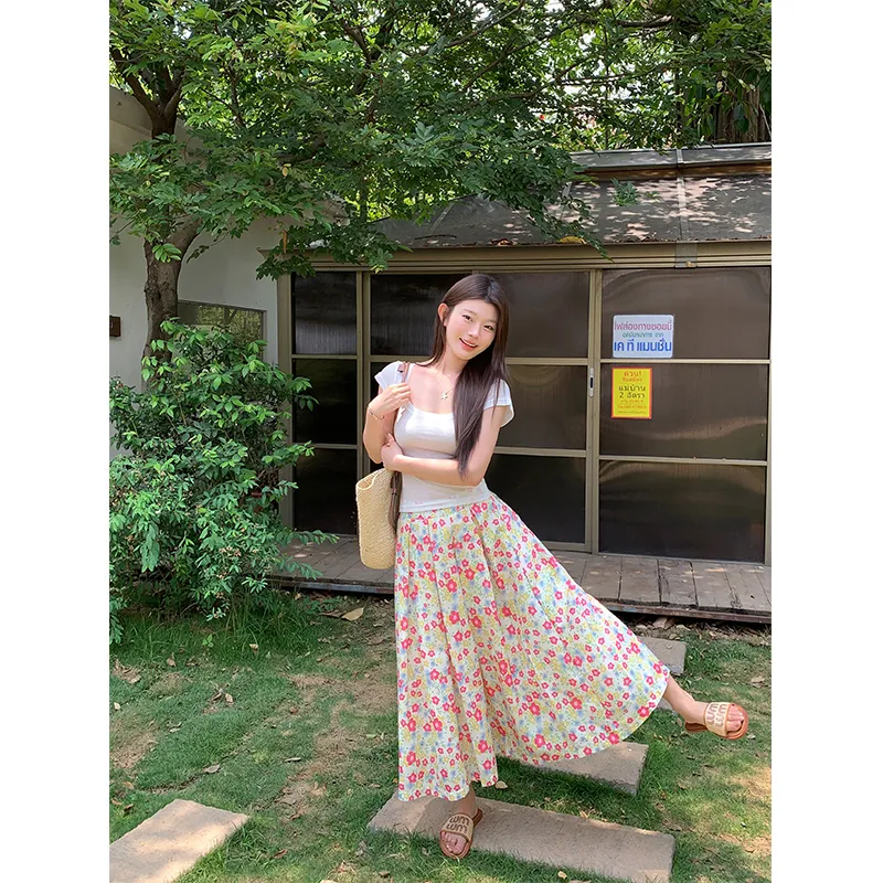 1ESS LA MODE Casual Long Skirt Women's-3