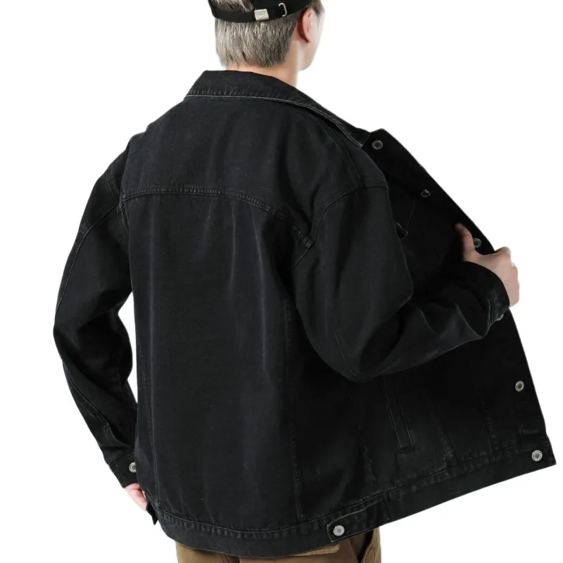 DABAISHA Denim Jacket Men's Black-2