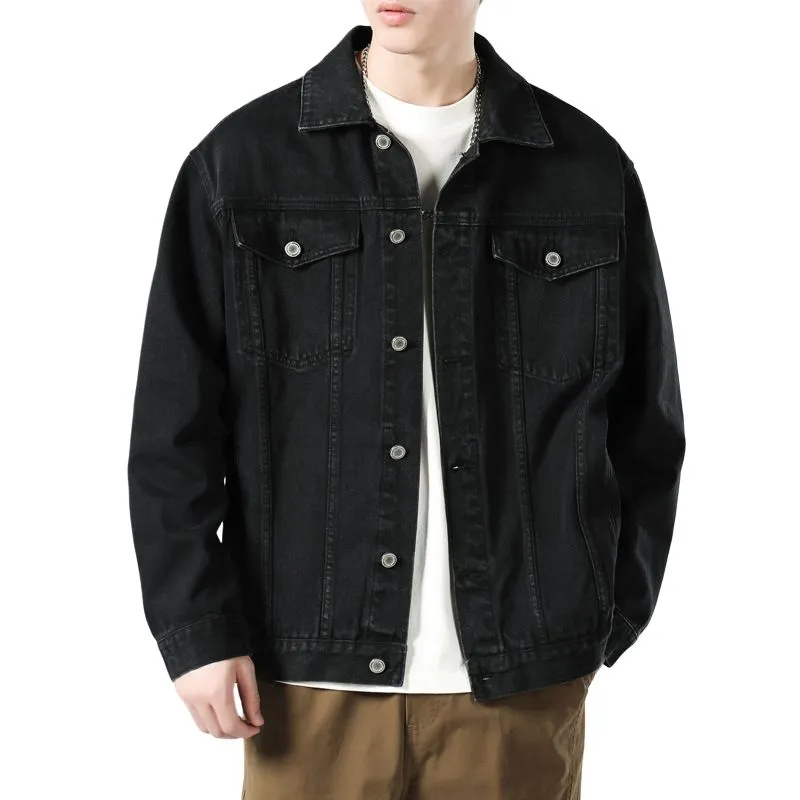 DABAISHA Denim Jacket Men's Black-1