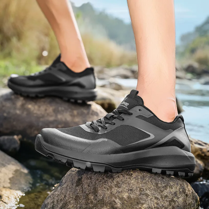 Jeep Low Top Running Shoes Men's Black-5