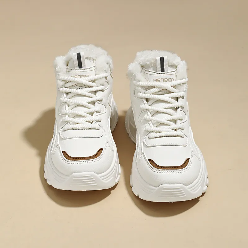 Kuding Warm Mid Top Chunky Sneakers Women's-9