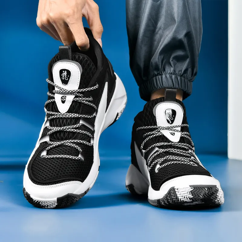 Kuding Anti Slip And Wear Resistant Coverage Support Balance High Top Basketball Shoes Men's-11
