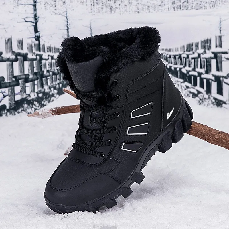 Kuding Warm Slip Resistant Snow Boots Men's-5