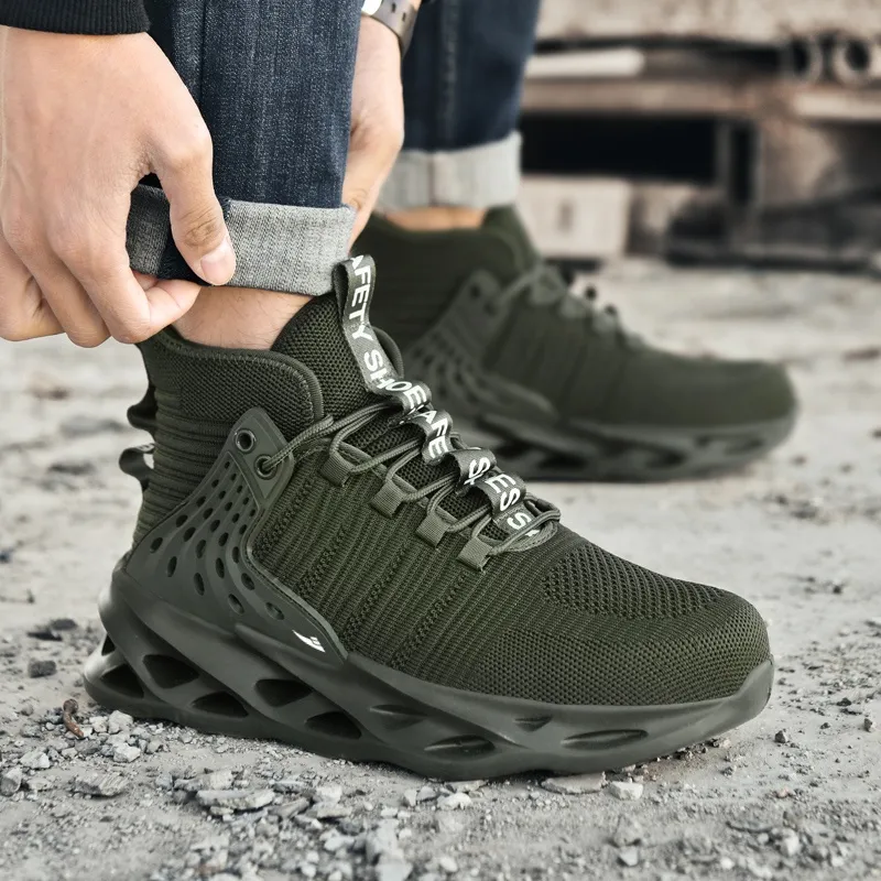 Kuding Anti Slip Wear Resistant Breathable Lightweight High Top Casual Shoes Unisex-3