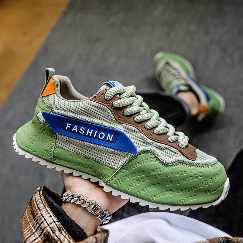 Kuding Cushioning, Slip Resistant, And Abrasion Resistant Low Top Chunky Sneakers Men's-8