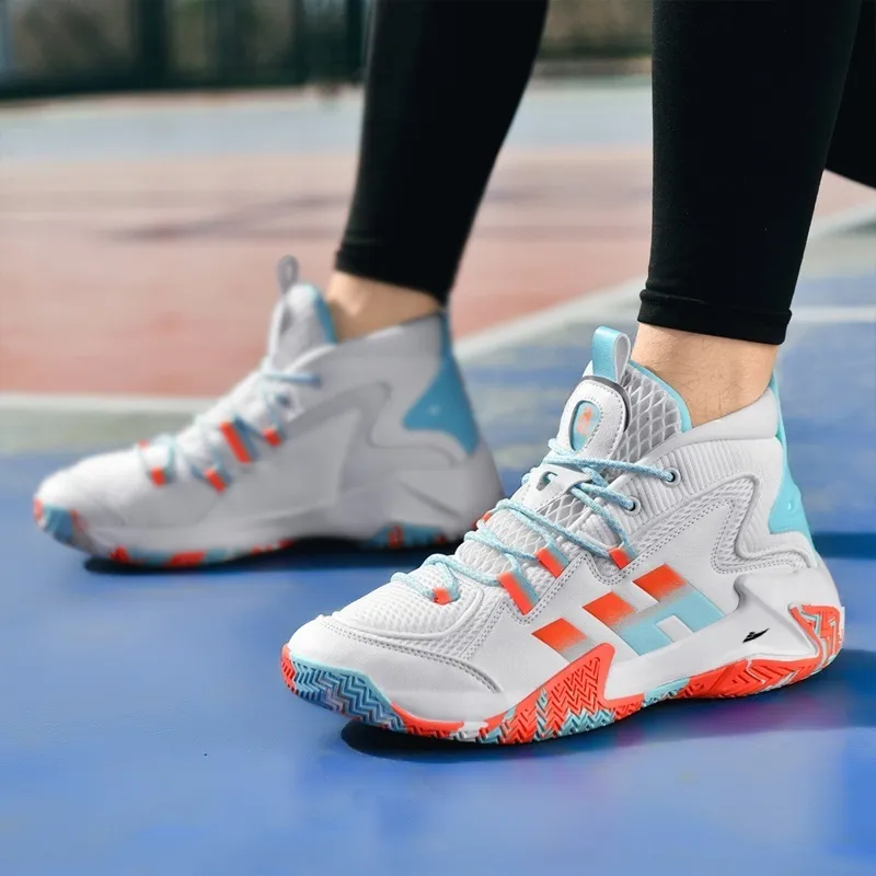 Kuding Anti Slip And Wear Resistant Coverage Support Balance High Top Basketball Shoes Men's-3