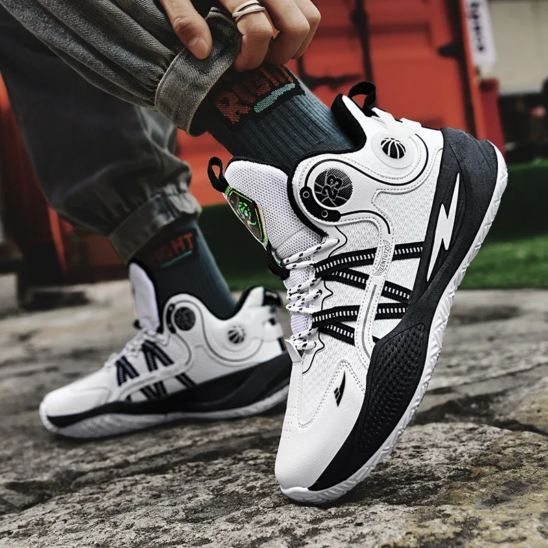 Kuding Anti-Slip Wear-Resistant Mid-Top Basketball Shoes Men's-5
