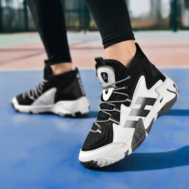 Kuding Anti Slip And Wear Resistant Coverage Support Balance High Top Basketball Shoes Men's-14