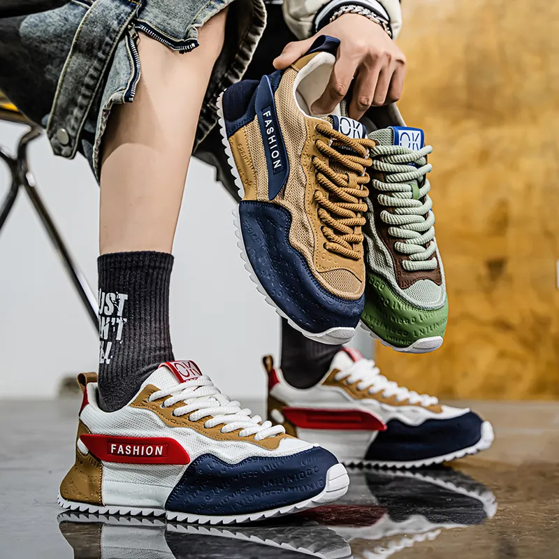 Kuding Cushioning, Slip Resistant, And Abrasion Resistant Low Top Chunky Sneakers Men's-4