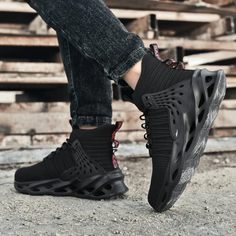 Kuding Anti Slip Wear Resistant Breathable Lightweight High Top Casual Shoes Unisex-7