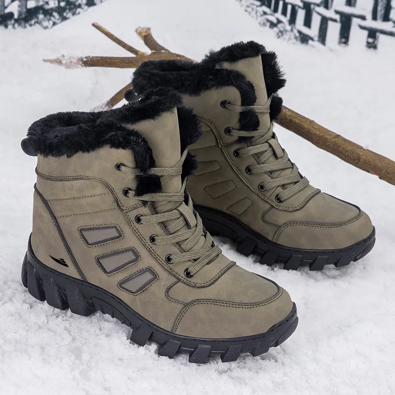 Kuding Warm Slip Resistant Snow Boots Men's-10