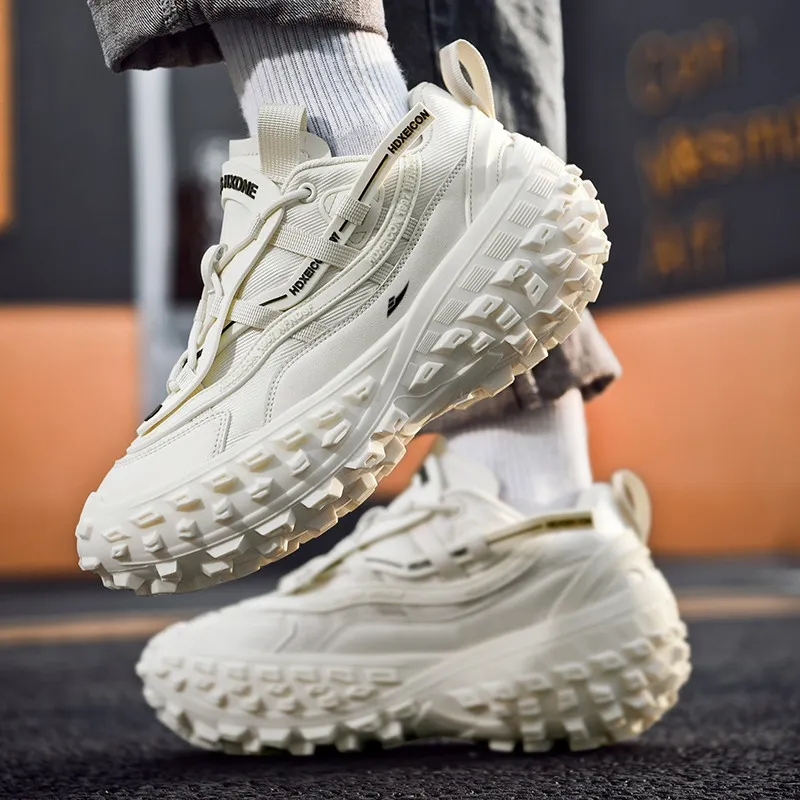 Kuding Anti-Slip Wear-Resistant Low-Top Chunky Sneakers Men's-12
