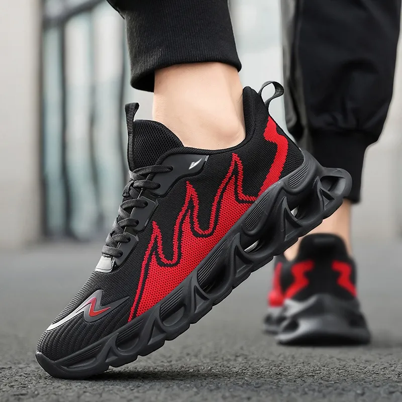 Kuding Breathable Mid Top Casual Marathon Running Shoes Men's-4