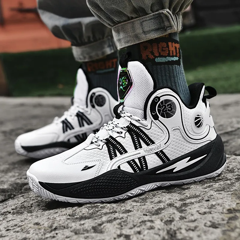 Kuding Anti-Slip Wear-Resistant Mid-Top Basketball Shoes Men's-4